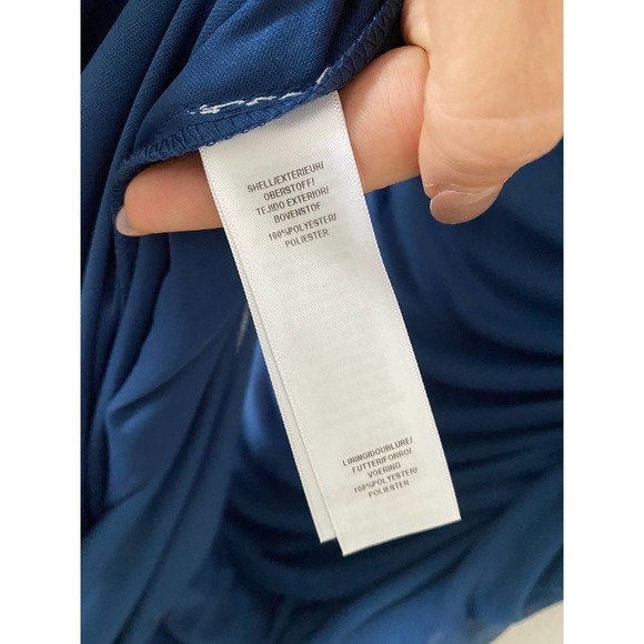 Adrianna Papell Drape Gown Navy 8 NWT - Picture 7 of 7